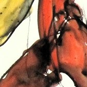ohne titel, 2023, mischtechnik auf papier, 29,7x42 cm, copyright vg bildkunst + axel hptner